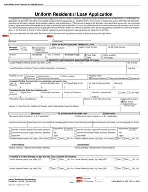 Uniform Residential Loan Application