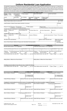 Uniform Residential Loan Application