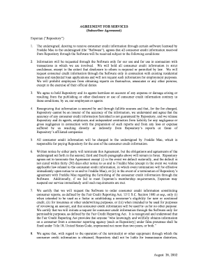 Experian Subscriber Agreement for Services