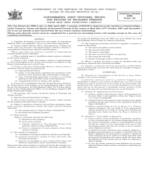 Trinidad and Tobago Partnership Tax Return Form 1D