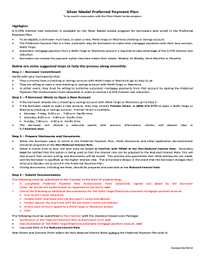 Silver Medal Preferred Payment Plan Authorization Form