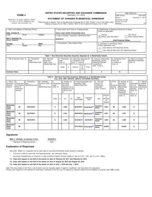 Form 4 Statement of Changes in Beneficial Ownership