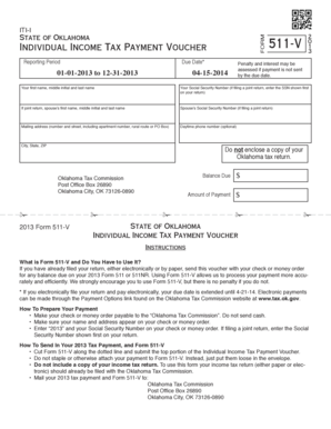 Oklahoma Individual Income Tax Payment Voucher