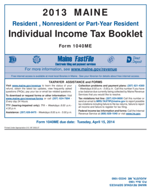 Maine Individual Income Tax Form 1040ME