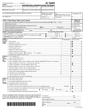 Iowa Amended Individual Income Tax Return