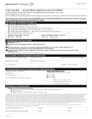GSE HARP Eligible Refinance Form