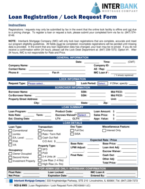 Loan Registration / Lock Request Form