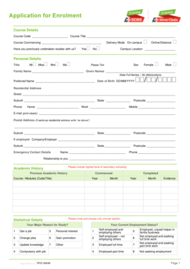 Application for Enrolment