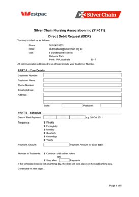 Silver Chain Direct Debit Request Form