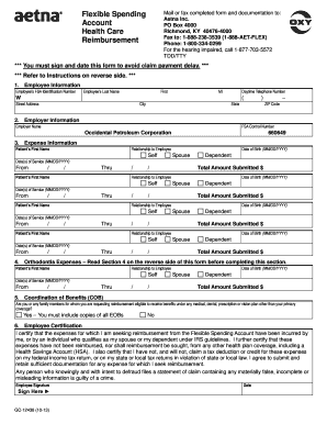 Aetna Flexible Spending Account Reimbursement Form