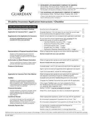 Disability Insurance Application