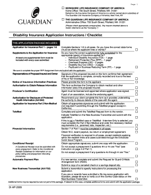 Disability Insurance Application