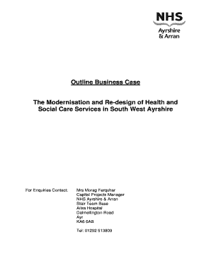 Outline Business Case - NHS Ayrshire and Arran.