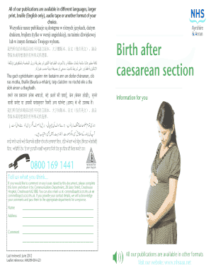 Feedback Form for NHS Publications