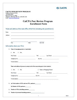 CalCPA Peer Review Program Enrollment Form - California Society ... - calcpa