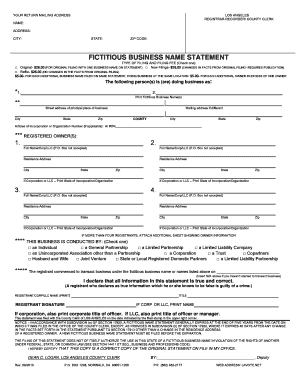 California Fictitious Business Name Statement
