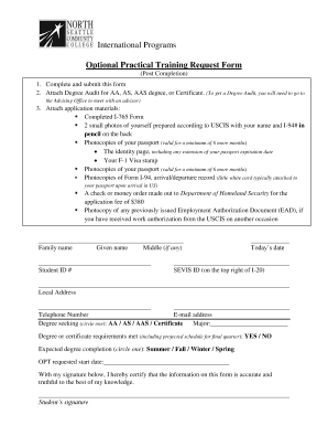 OPT Request Form