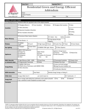 Residential Green and Energy Efficient Addendum