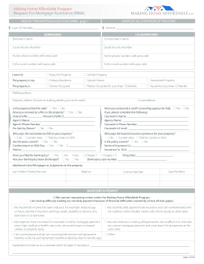 Making Home Affordable Request for Mortgage Assistance
