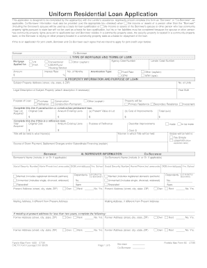 Uniform Residential Loan Application