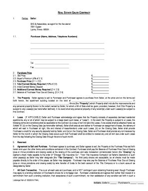 Illinois Real Estate Sales Contract