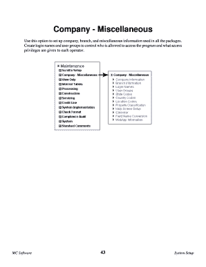 MC Software System Setup