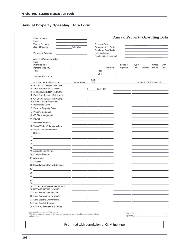 property data form Preview on Page 1.