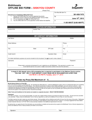 Bid4Assets Offline Bid Form
