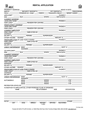 Rental Application Form