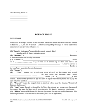 California Deed of Trust Form 3005