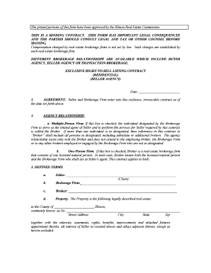 Illinois Exclusive Right-to-Sell Listing Contract