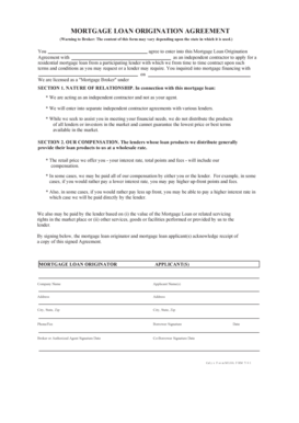 Mortgage sample - Mortgage loan origination agreement - Weslendwholesale.com