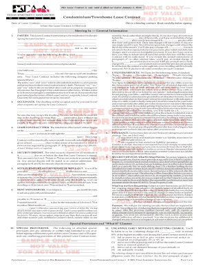 Texas Condominium/Townhome Lease Contract