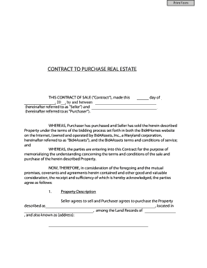 Contract to Purchase Real Estate