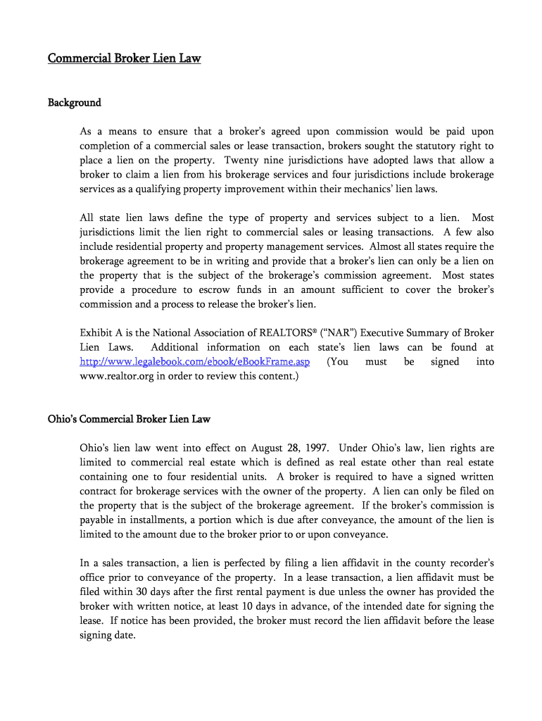 Fillable Online Commercial Broker Lien Law Fax Email Print pdfFiller