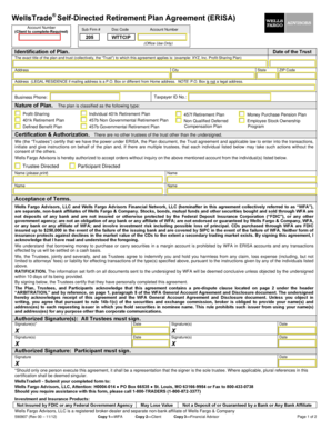 WellsTrade® Self-Directed Retirement Plan Agreement (ERISA)