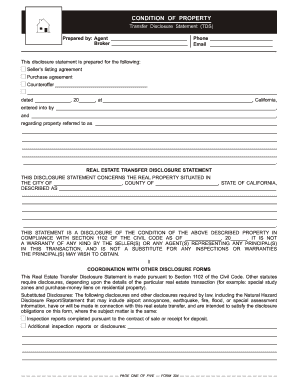 California Real Estate Transfer Disclosure Statement