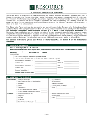 LPL Financial Subscription Agreement