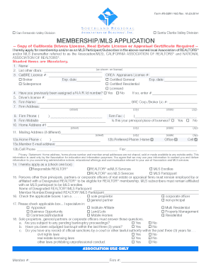 California REALTORS Membership Application