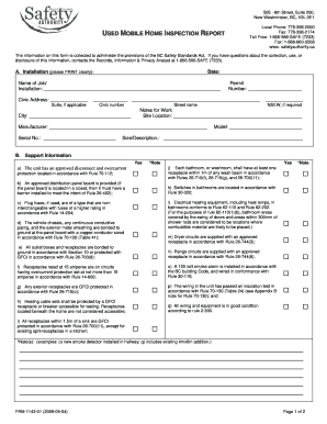 BC Used Mobile Home Inspection Report