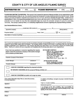 Los Angeles Filming Survey