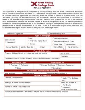 Mortgage Application Form
