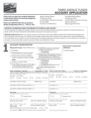 Third Avenue Funds Account Application