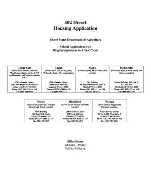 USDA 502 Direct Housing Application