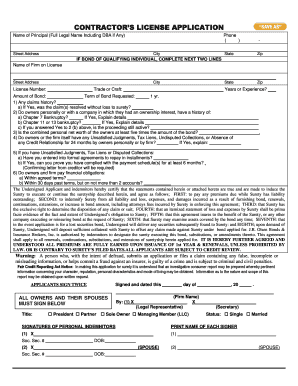 Surety Bond Application Form