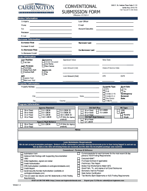 Conventional Loan Submission Form