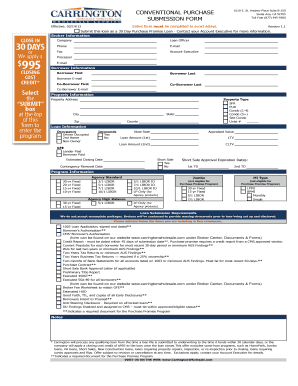 Conventional Purchase Loan Submission Form