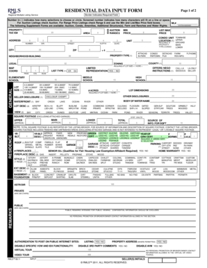 Residential Data Input Form
