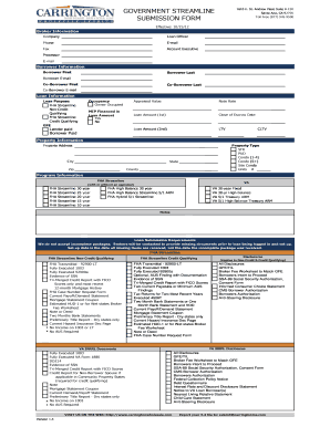FHA Streamline Loan Submission Form