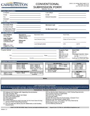 Conventional Loan Submission Form